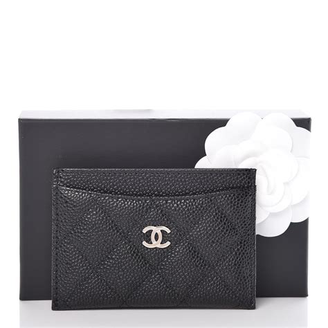 caviar quilted card holder chanel|Black Quilted Caviar Leather Classic Flap Chain Zip Card Holder.